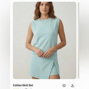 Lohnr Blue Cotton Skirt Set